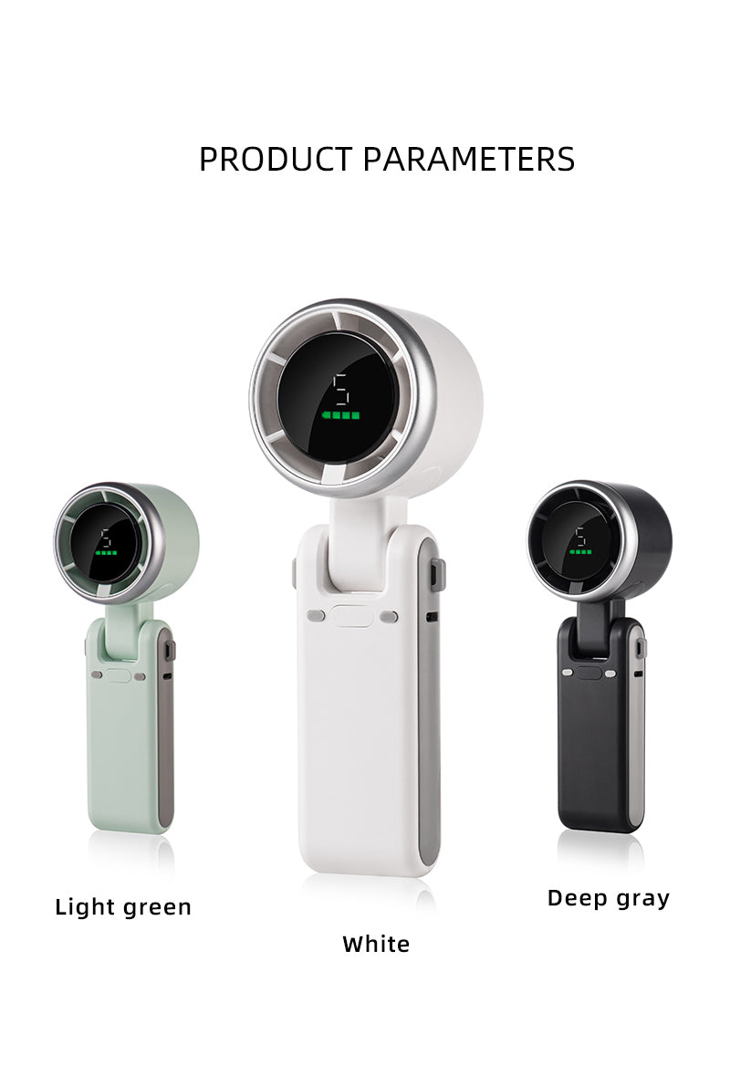 TurboBreeze™ 3-in-1 Mini Turbo Fan – 13550 RPM | 5-Speed | 3600mAh Battery